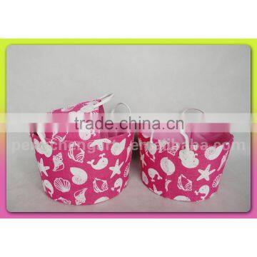 Paper cloth storage basket with pink