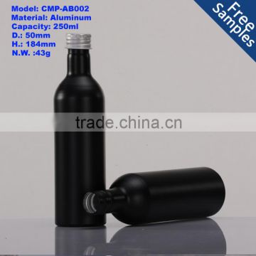 Wholesale 250ml empty black aluminum bottle with screw lid                        
                                                Quality Choice