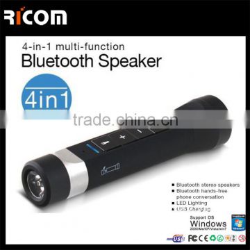 Patented 4 in 1 Bluetooth speaker with LED torch,power bank charging and hands free function--BSP-236--Shenzhen Ricom