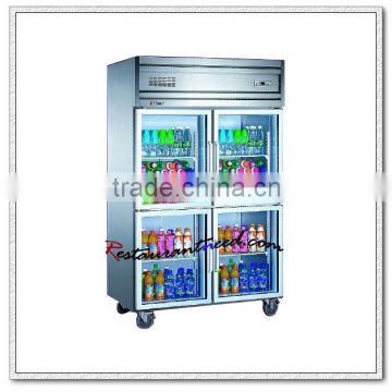 R250 Glass Door Static Cooling Or Fancooling Refrigerator