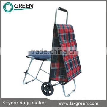 Foldable Shopping Trolley Bag With Seat