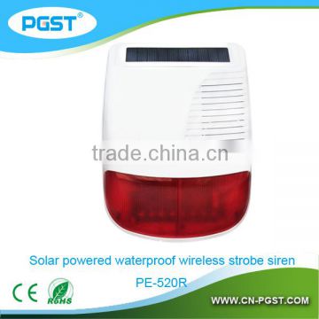 2016 outdoor wireless alarm siren with strobe light powered by solar energy