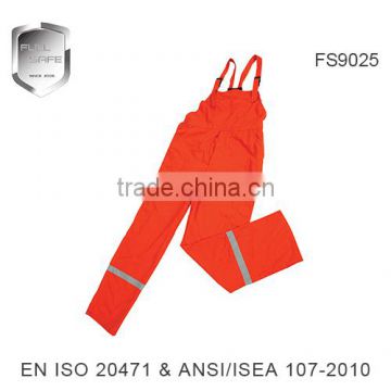 reflective safety protection orange red bib pants