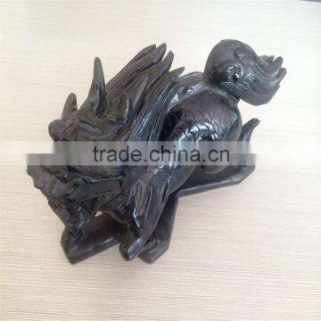 Obsidian Chinese dragon figurine carvings