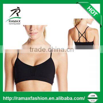 Ramax Custom Women Wholesale Sports Classic Solid Strappy Back Yoga Bra