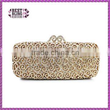 custom logo and packing crystal party stone evening clutch bags handbags cluth AB clor (8740A-GS)