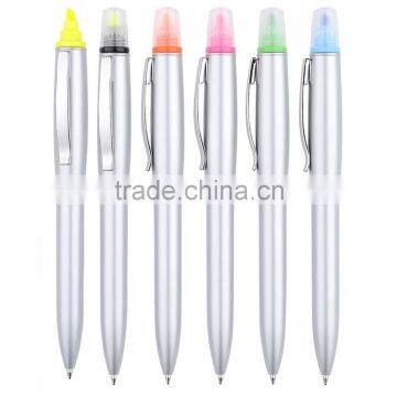 2 in 1 set pen Promotional twist action Ball point Pen Highlighterpen double tip pen