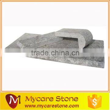 Silver grey travertine coping tile for swimming pool