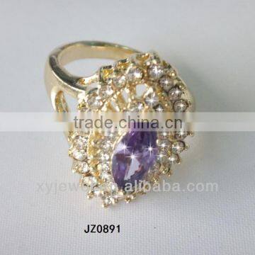 Wholesale turkish jewelry womens ring smoky topaz latest gold finger ring designs