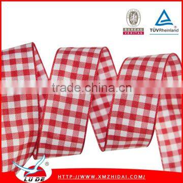 Factory Self-supporting tarton ribbon/plaid ribbon