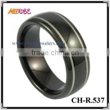 IP black wedding rings with name ,dome shape jewelry ring