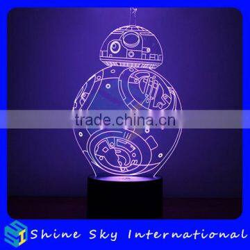 Creative Robot Shaped 7 Colors Light Flashing LED Night Light Halloween Decoration Vision 3D Night Light