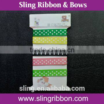 Polka Dot Printed Ribbon with Cardboard Spool