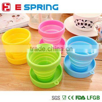 Outdoor colorful collapsible silicone folding cup