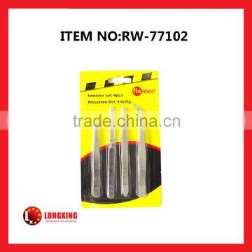 best selling 4Pcs Tweezer Set / mobile repair tweezer set/4pcs Tweezers iron electronic tweezers