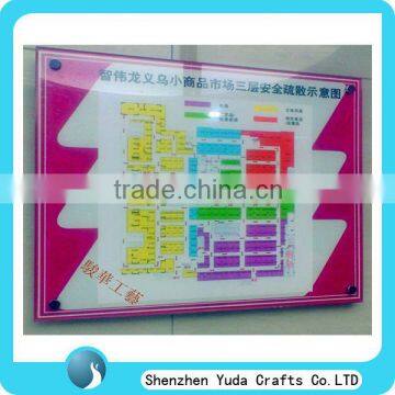 big wall photo frame water proof acrylic big sign board for company exit sign cheap high quality