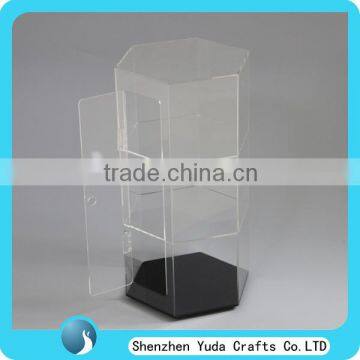 wholesale plexiglass showcase, locking acrylic custom revolving display case in China