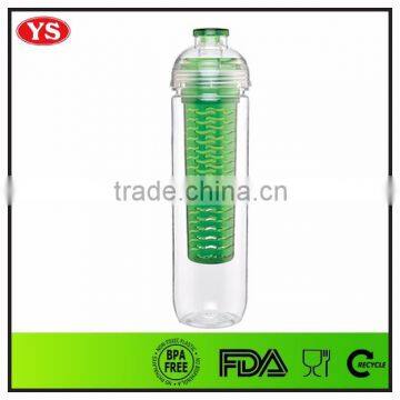 Water bottles drinkware 800 ml plastic infusion water bottle bpa free with lid