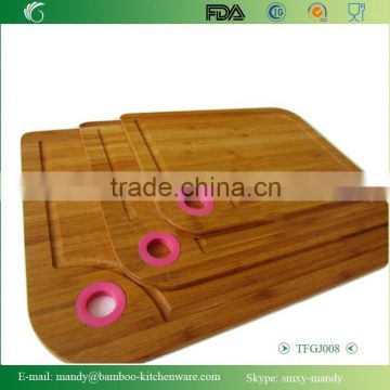 TFGJ008 Silicone Bamboo Chopping Block 3pcs set, Bamboo Cutting Board Set