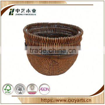 Fashionable best selling Accept OEM rustic hinging rectangular round wicker basket no handles