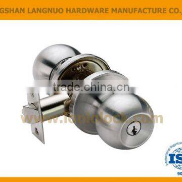 2016 Best Selling North & South America Market polish brass Entrance Tubular double steel door knob lock