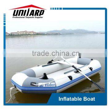 Inflatable boat with aluminum floor and motor