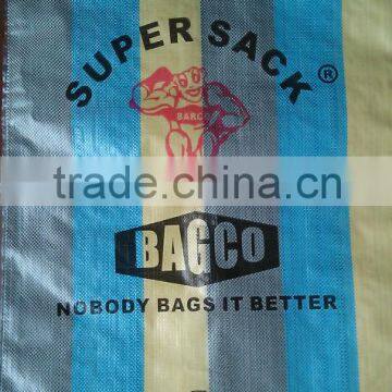 color strip pp woven sacks for 50kgs gain rice sugar etc