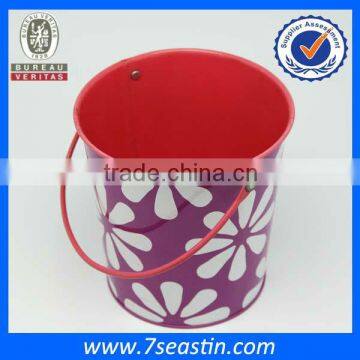 Small Metal Tin Bucket Garbage Can With Handle Customer New Design