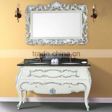 WTS-1488 French Style Wood Furniture 30" (inch) Silver-white Bathroom Vanity Combo Units photo-3