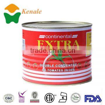 28-30% Canned Tomato Paste, Tomato Sauce in Tins/drum/jars 2200gX6tins