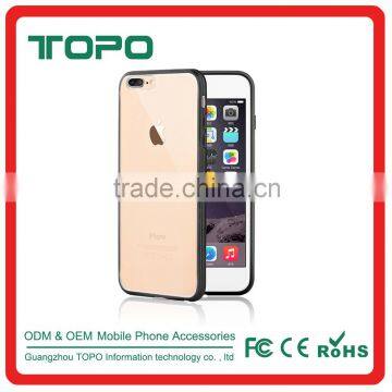 For iphone 7 plus Style Candy Color PC+TPU frosted Soft Clear Transparent Bumper cell phone case back covers