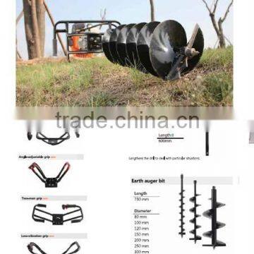 85cc Petrol Earth Auger 3HP Post Hole Borer Ground Drill with 3 Bits + Extension