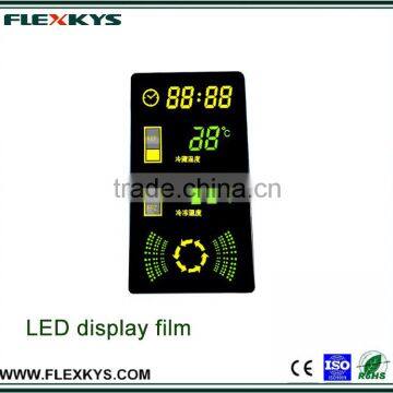 LED display module graphic overlay for refrigerator