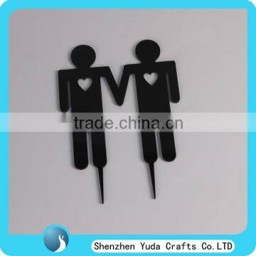 Gay Couple Silhouette Acrylic Wedding Cake Topper