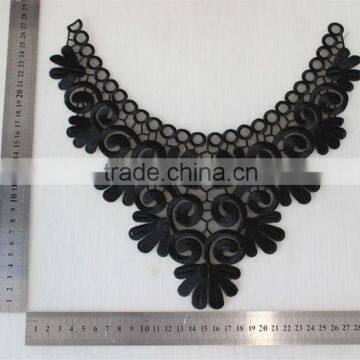 Fashion Neckline Design Embroidery Guipure Lace Collar Black Applique photo-6