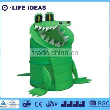 polyester printing folding storage hamper pop up toys hamper green crocodile