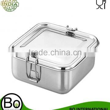 Stainless Steel Square Lunch Box 140x50 mm