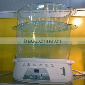 3 tiers plastic electrical food steamer with water window