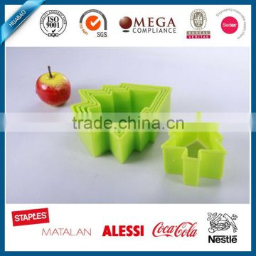 new design cheap tree shape plastic cookie cutter set