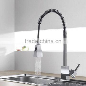 Classic Deck Mounted Single Hole Kitchen Pull Out Faucet Spring Spray Mixer Tap photo-2