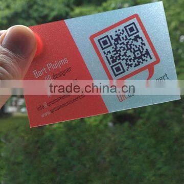 Transparent Translucent PVC Business Name Card with QR Code