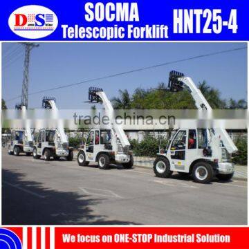 SOCMA HNT25-4 Small Telehandler 4 Wheel Drive China New Telescopic Forklift for Sale