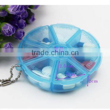 Round Weekly Mini Box _7 Week Pill Box Rotary Cover Kits /PP Plastic Pill Box/Medical Capsule Holder photo-4