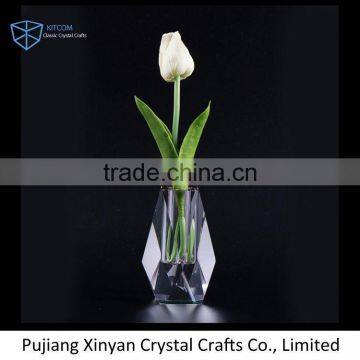 New coming unique design mini crystal glass vase for wholesale