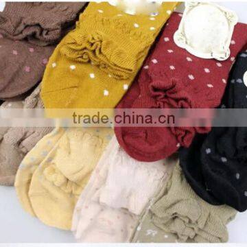 Rabbit Lace Trimming Dot Sex Women Microfiber Socks photo-6