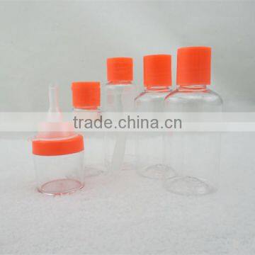 7pcs Platic Cheap Color Travel Bottle Kits With Pink Cap Travel Bottle Set photo-2