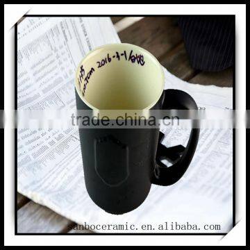 Stoneware Matt Black Color Ceramic Mug /embossed Logo Print /350 ml / 12 Oz Matte Black Coffee Mug photo-5