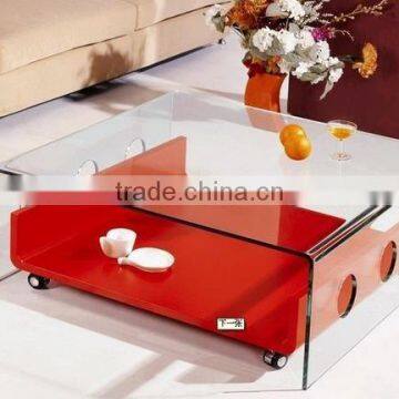 Long Transparent Acrylic Table/Clear Decoration Table Used In Office
