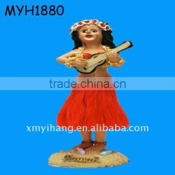 polyresin hawaii hula girl with Ukuleles