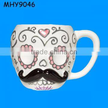 ceramic Mexican sugar skull mug